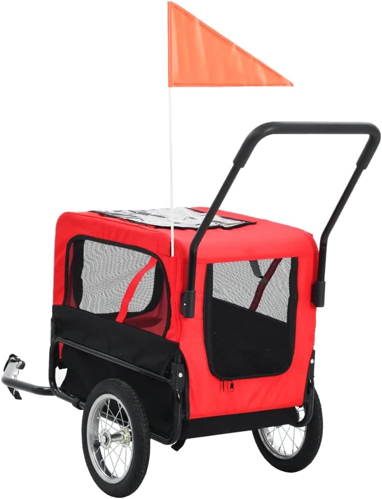 Dog Bike Trailer and Jogging Stroller, Folding Pet Carrier T80544