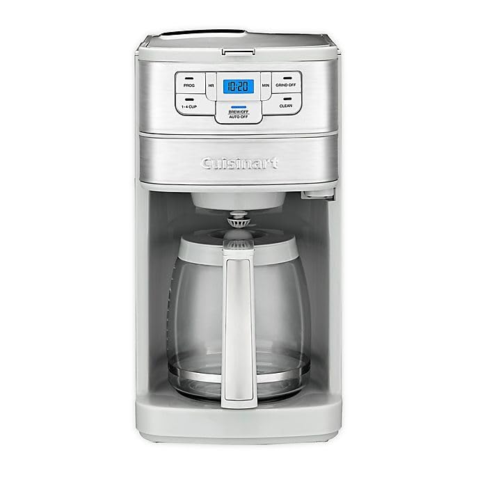 Cuisinart DGB-400 Automatic Grind and Brew 12-Cup Coffeemaker with 1-4 Cup Setting and Auto-Shutoff, Black/Stainless Steel