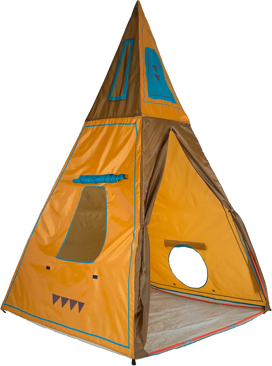 Kids Giant Tee Pee Tent Playhouse, 59 x 59 x 96 Inches, Brown Y9963