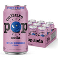 Culture Pop Soda Sparkling Probiotic Drink, Vegan Soda for Gut Health, Non-GMO, GF, No Added Sugar, 12 Pack, 12 Fl Oz Cans, Jazzy & Juicy Variety Pack