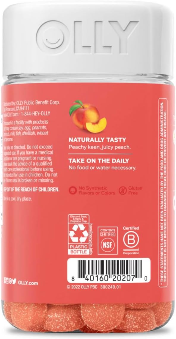Probiotic + Prebiotic Gummy for Digestive Support, Peach, 70ct D4148