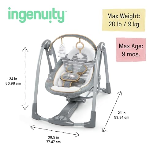 2-in-1 Portable Baby Swing & Infant Seat with Vibrations and Nature Sounds T7354