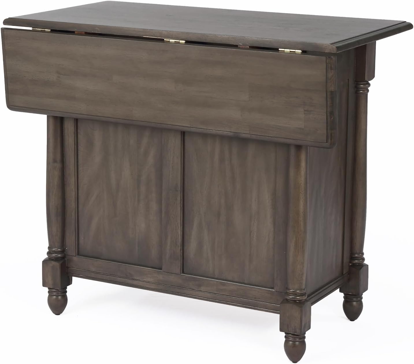 Expandable Drop Leaf Kitchen Island with 2 Stools and Storage K1341