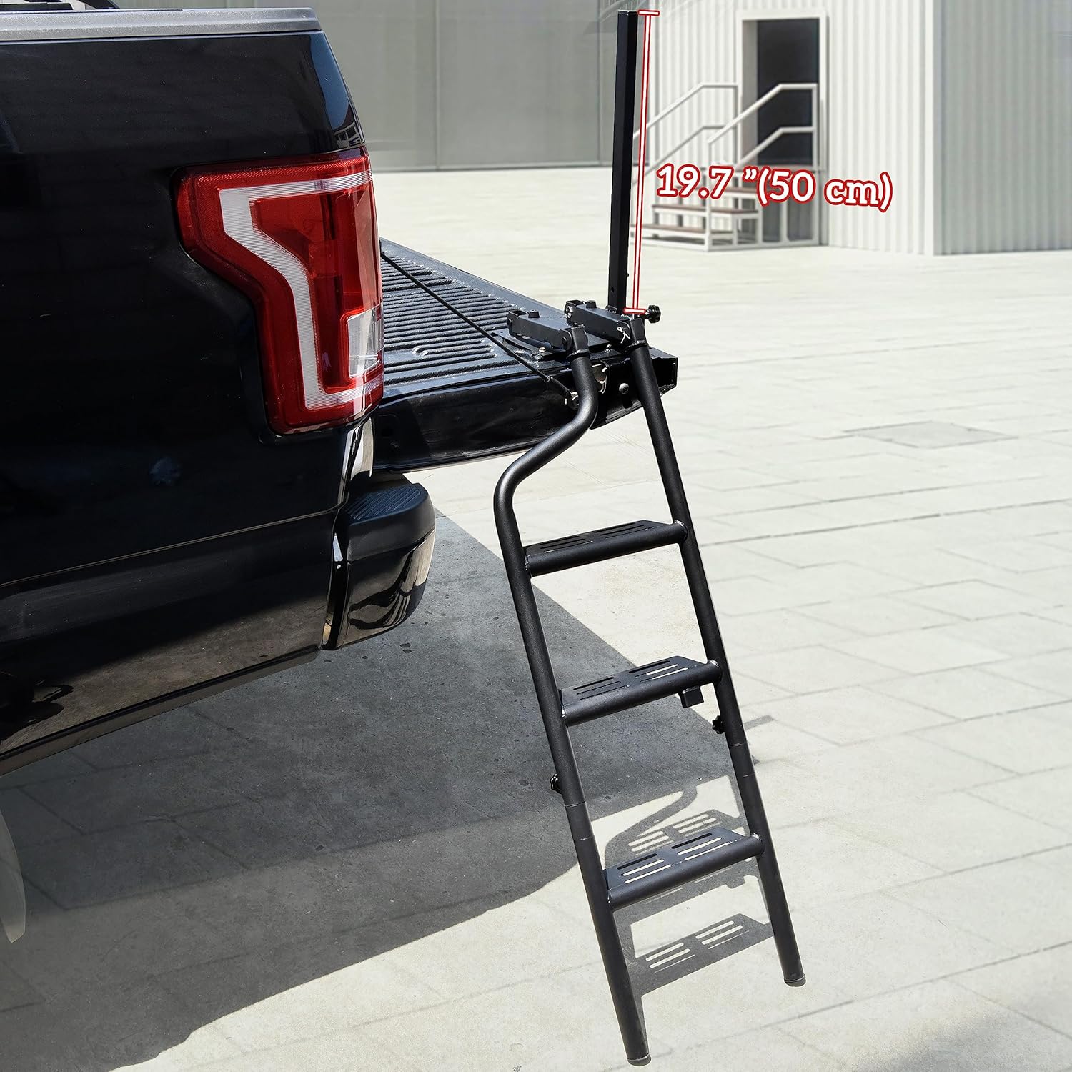 Foldable Pickup Truck Tailgate Ladder with Grab Handle, Heavy Duty Folding Step Ladder X190