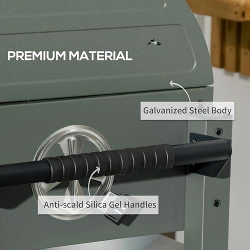 Charcoal BBQ Grill with 235 sq.in. Cooking Area, Tabletop Outdoor Barbecue L2079