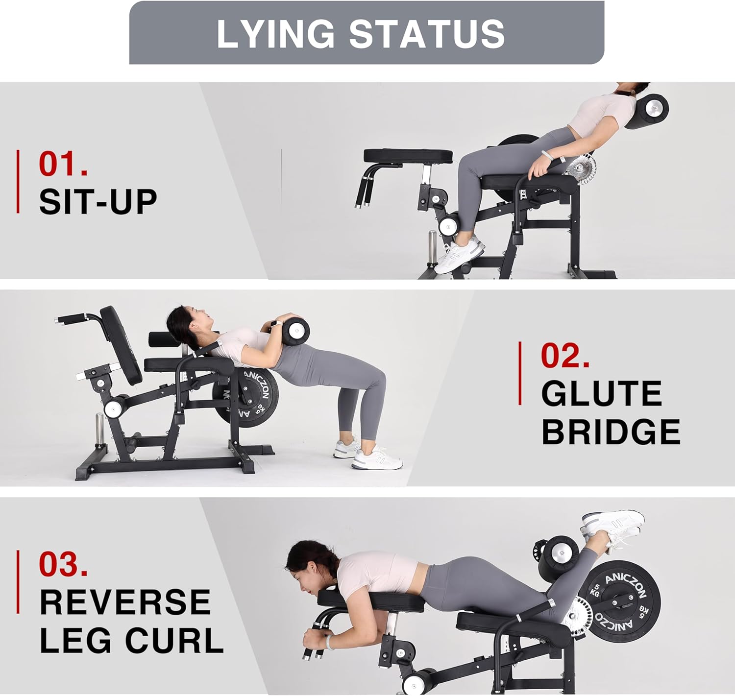 Leg Extension and Curl Machine with Adjustable Seat, Plate Loaded for Home Gym G3230