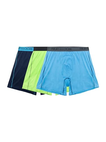 Fruit of the Loom Men's 360 Stretch Boxer Briefs, High Performance Stretch, Quick Dry & Moisture Wicking