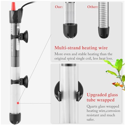 Submersible Glass Aquarium Heater for Fresh and Salt Water Q52987