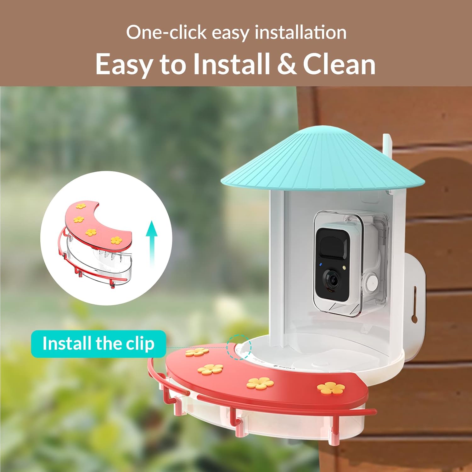 Bird Feeder Camera with Solar Power and Perch Extension S895940