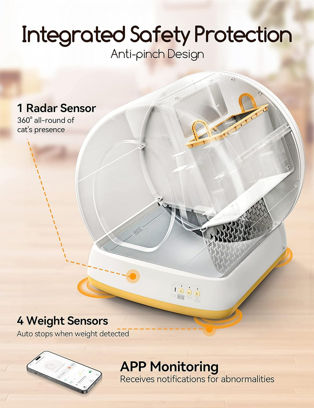 Self-Cleaning Cat Litter Box, Extra Large with Odor Control and App Control Q918164