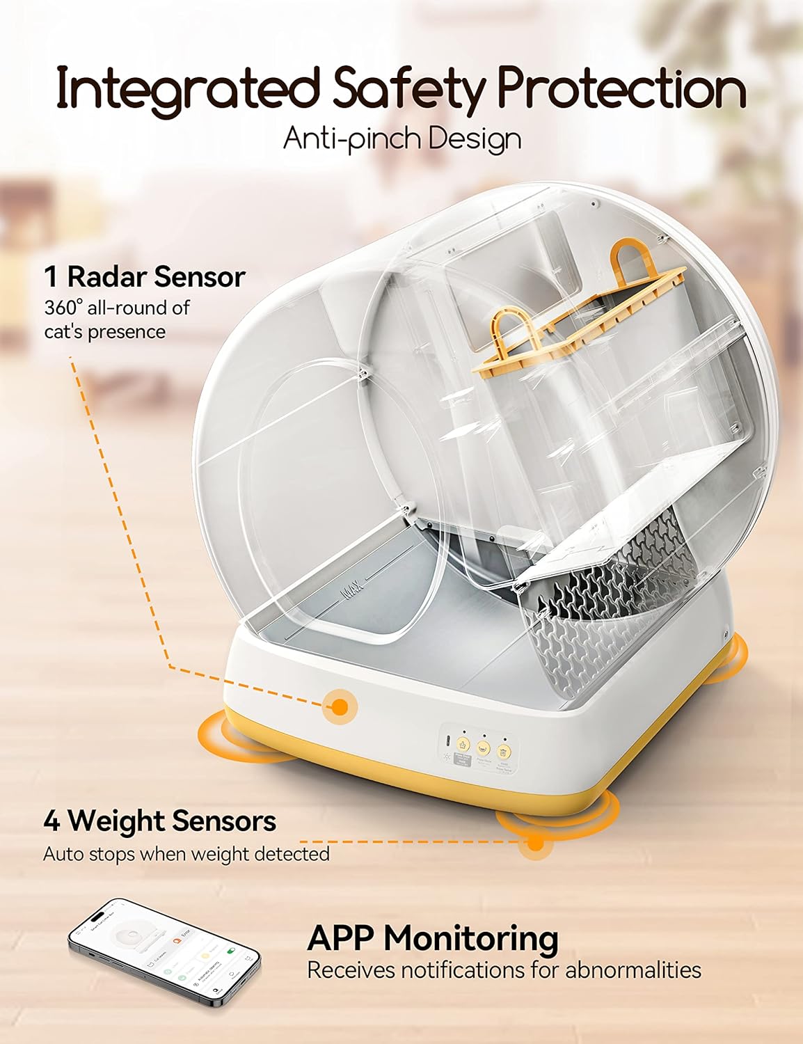 Self-Cleaning Cat Litter Box, Extra Large with Odor Control and App Control Q918164
