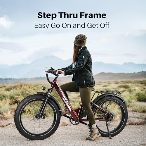Electric Mountain Bike 26" Fat Tire for Adults, 720W, 48V 13Ah, Step Thru, 7-Speed Z880