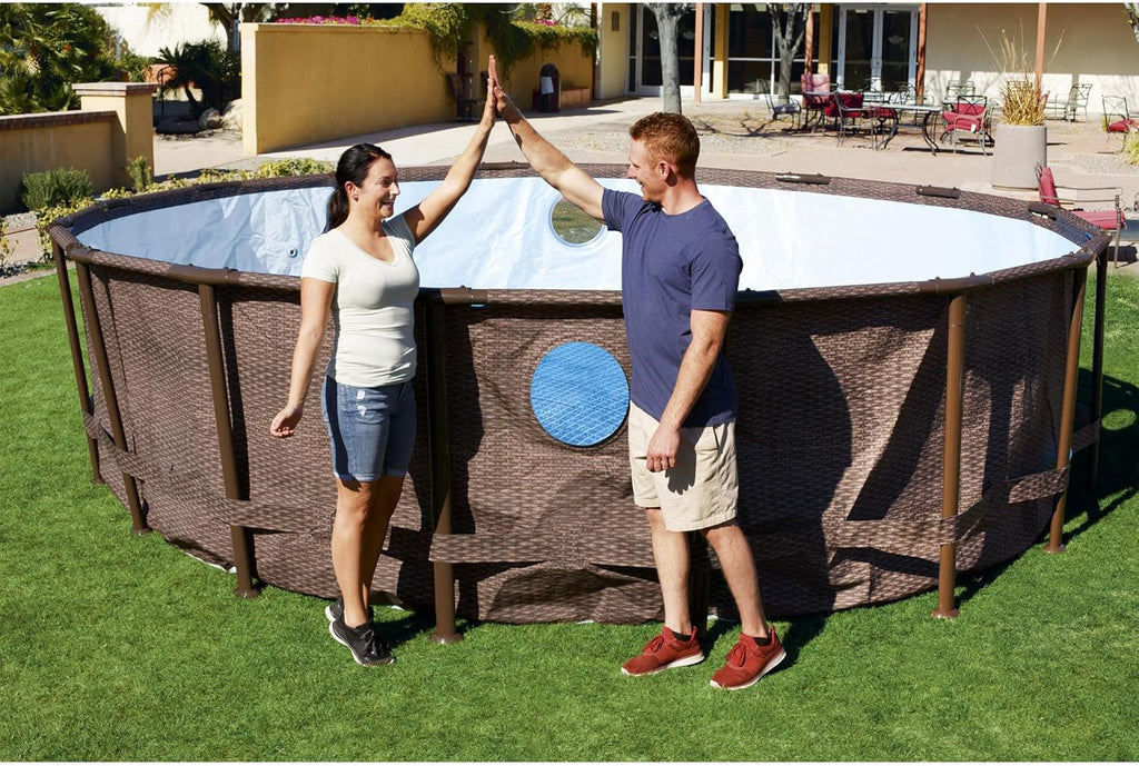 18' x 48" Above Ground Outdoor Swimming Pool Set with Filter Pump and Ladder O786025