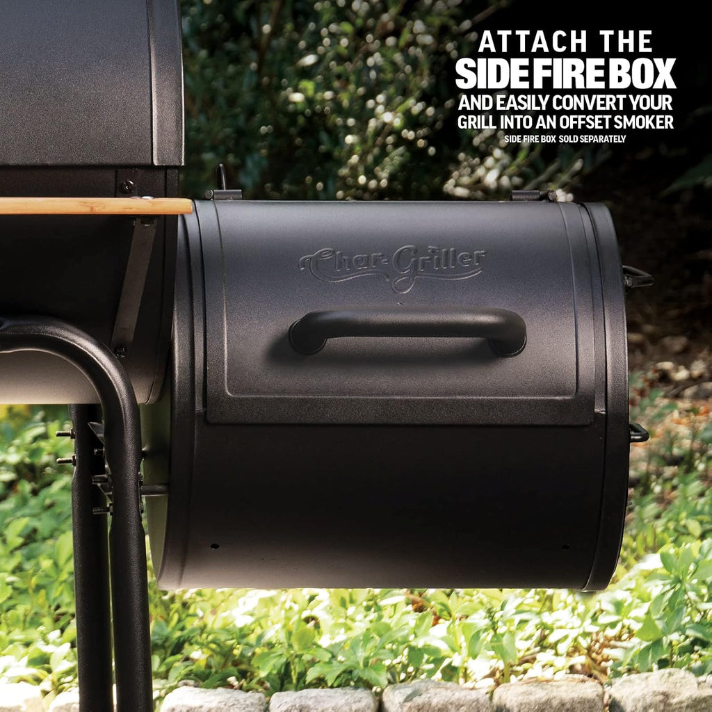 Charcoal Grill and Smoker with Cast Iron Grates and Warming Rack B902356