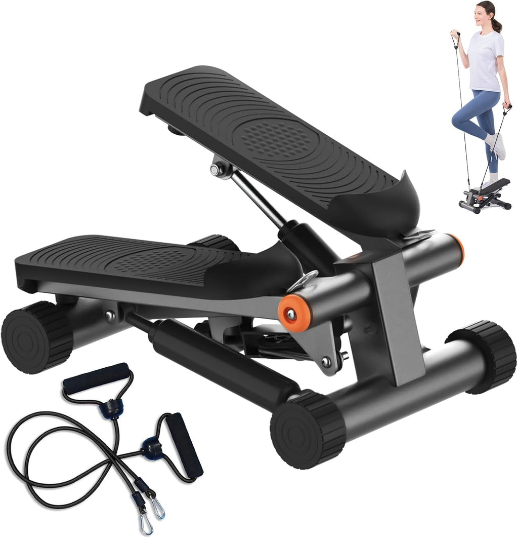 Steppers for Exercise at Home, Mini Stepper with Resistance Bands, Stair Stepper Workout Machine with 350lbs Weight Capacity