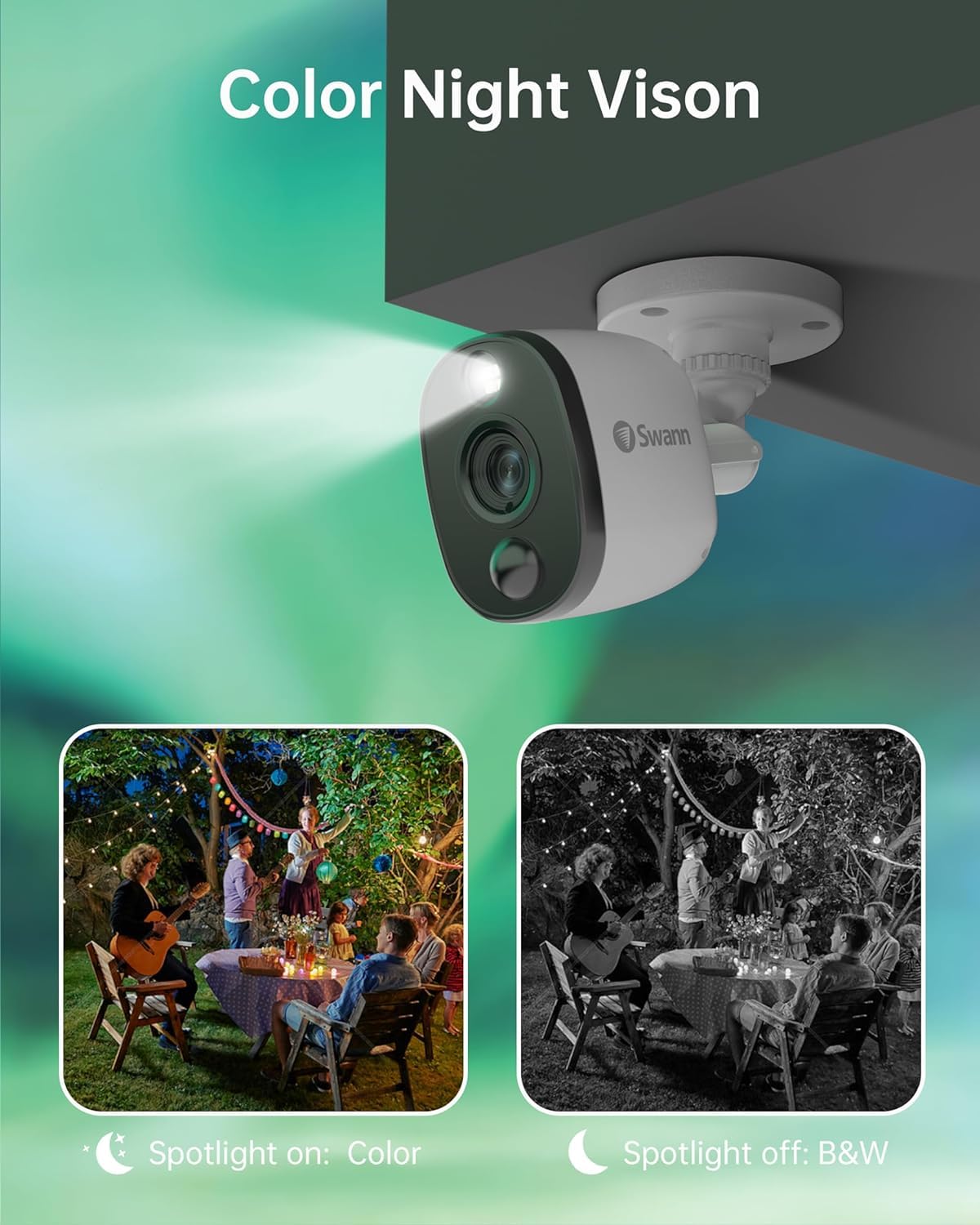 Home DVR Security Camera System with 1TB HDD, 8 Channel 4 Camera, 1080p Full HD Video, Indoor or Outdoor Wired Surveillance CCTV, Color Night Vision, Heat Motion Detection, LED Lights L697