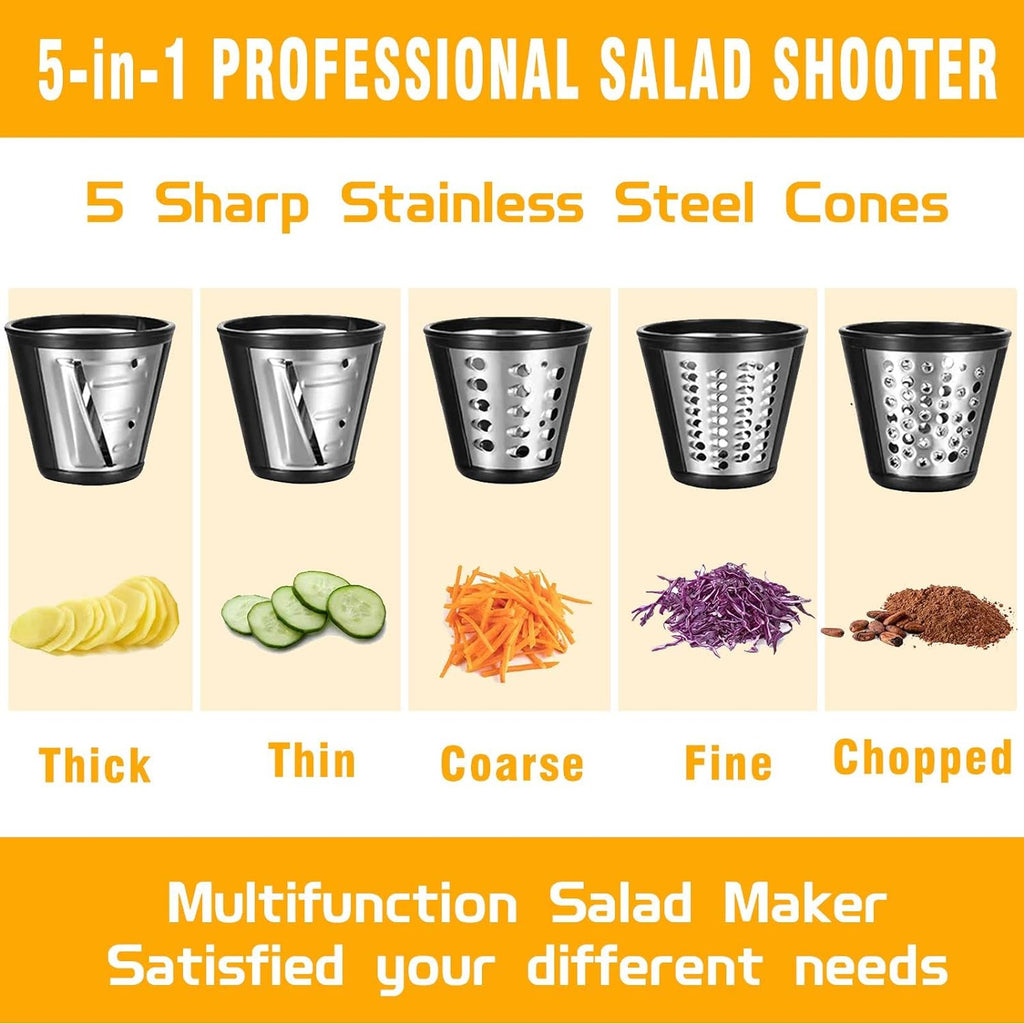 Electric Cheese Grater 5 in 1 Vegetable Slicer 150W One-Touch Control F8074
