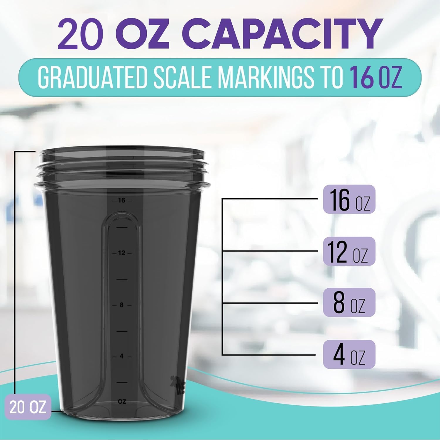 20 oz Protein Shaker Bottles, 6 Pack E461071