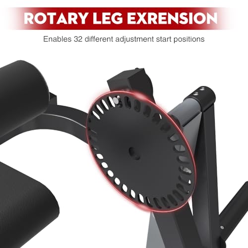 Leg Extension and Curl Machine, Adjustable Lower Body Exercise Bench for Home Gym C542056
