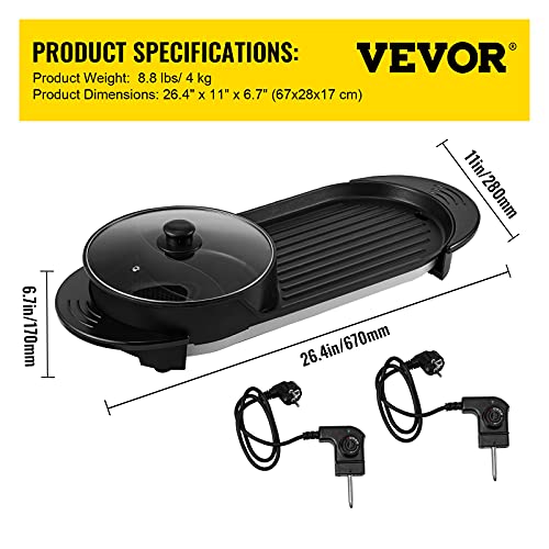 Foldable Electric Hot Pot and BBQ Grill with Dual Temp Control I922
