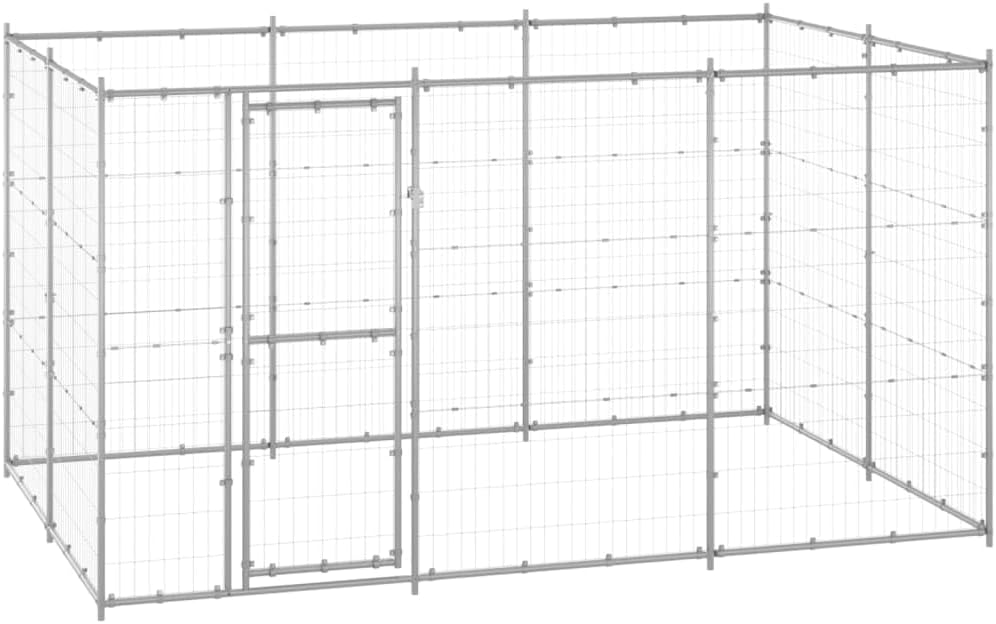 Outdoor Dog Kennel Galvanized Steel 78.1 ft2