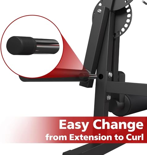 Leg Extension and Curl Machine, Adjustable Leg Exercise Bench for Home Gym N782