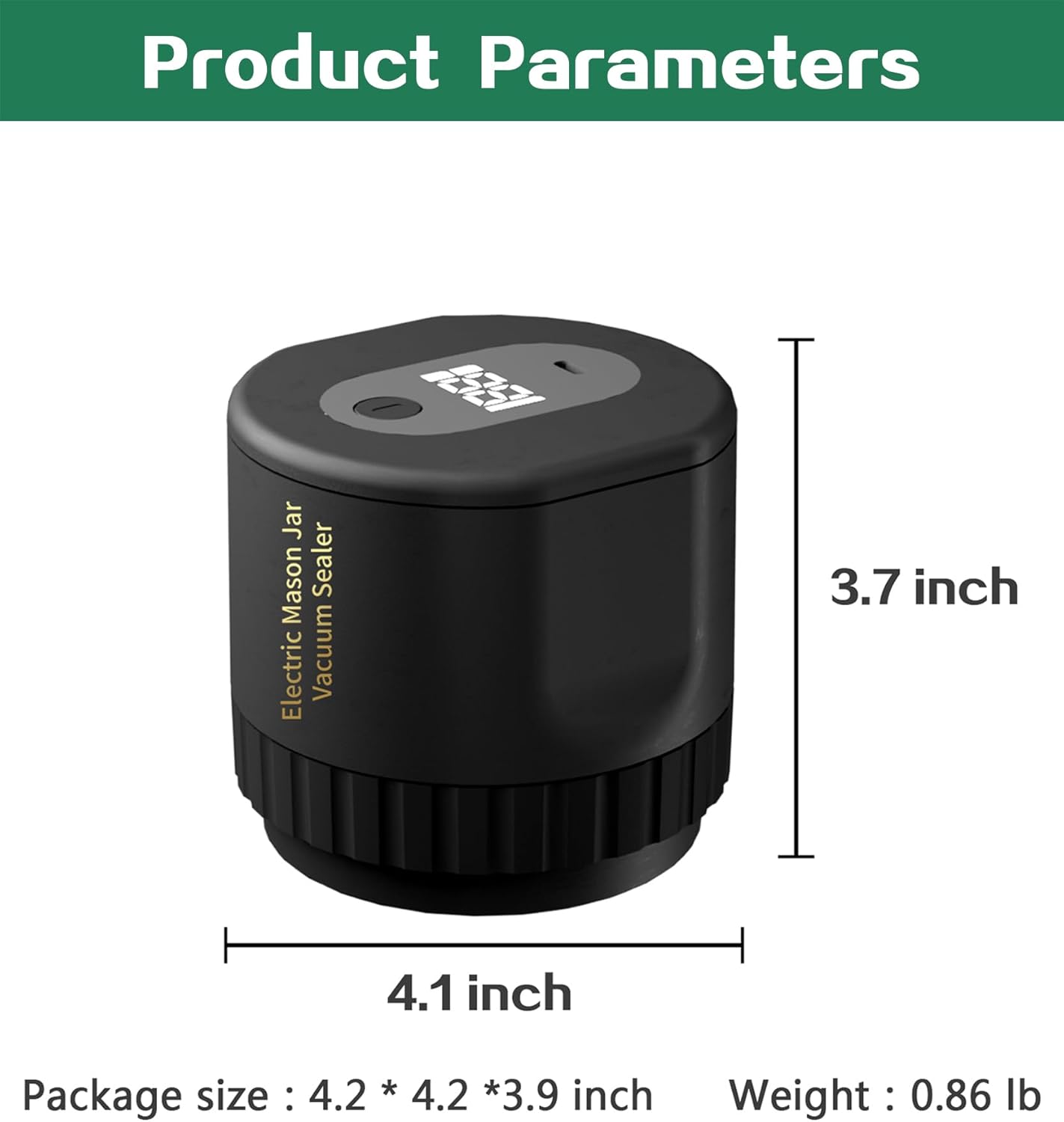 Electric Mason Jar Vacuum Sealer for Canning Jars with Regular Lids C45033
