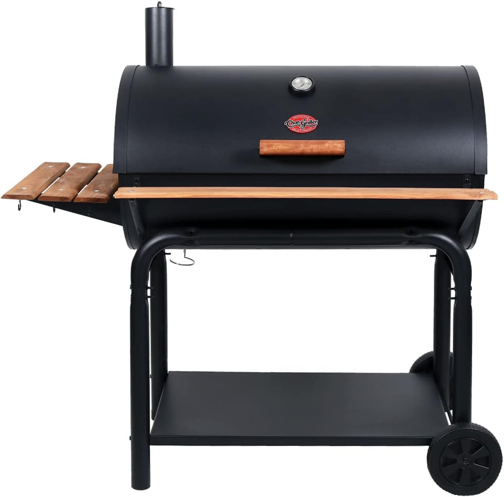 Charcoal Grill and Smoker with Cast Iron Grates and Warming Rack B902356