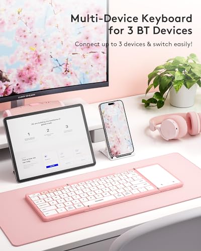 Foldable Bluetooth Keyboard with Touchpad, Wireless, Portable for Travel K828835