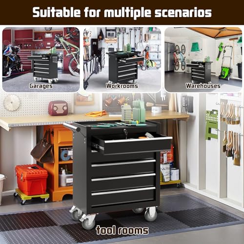 Rolling Tool Chest with Wheels and Locking Drawers Y667