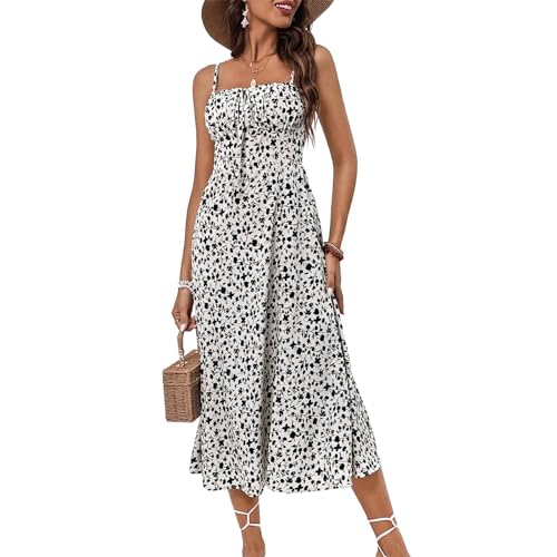 Smocked Sleeveless Floral Print Maxi Sundress P302629