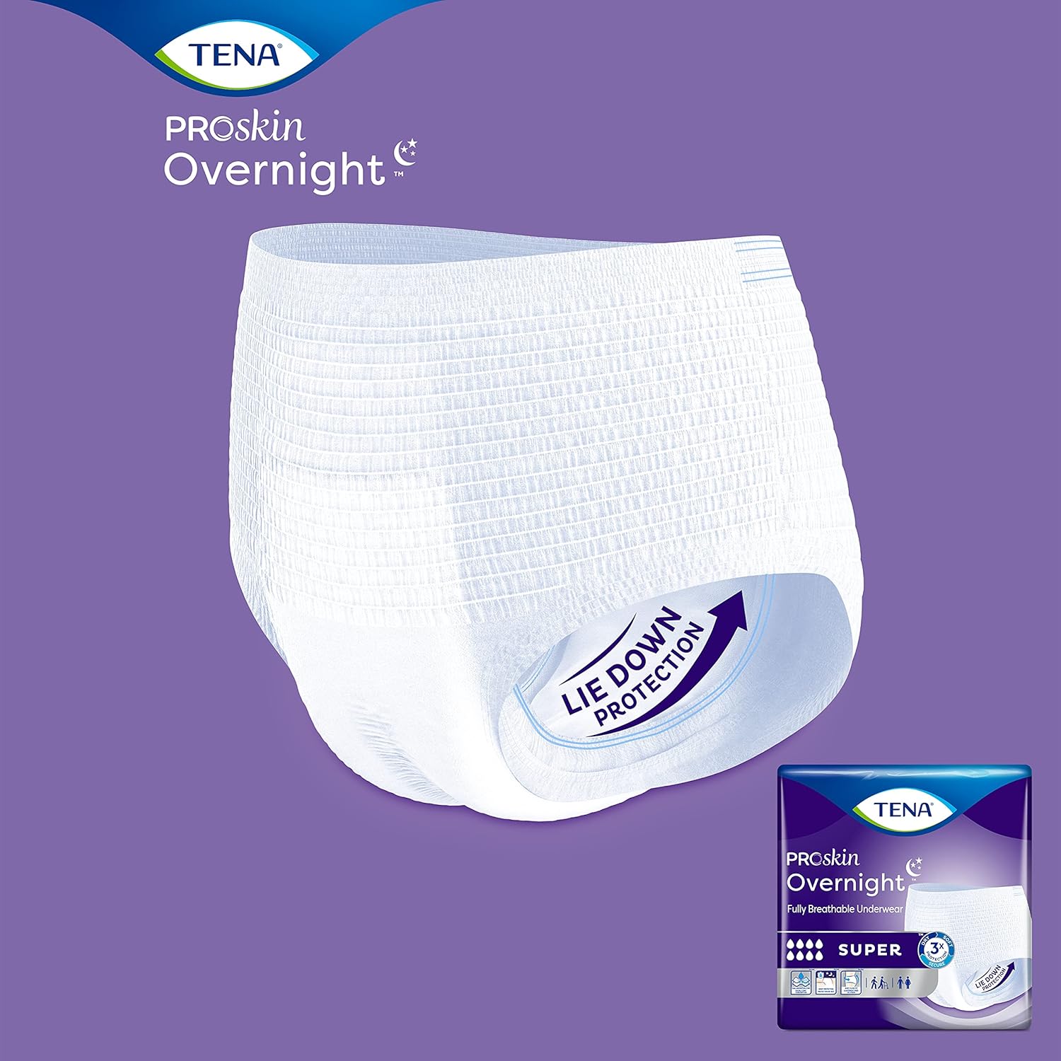 Overnight Super Protective Incontinence Underwear, Heavy Absorbency, Unisex, Large, 14 Count T96702