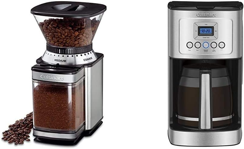 Cuisinart DBM-8 Supreme Grind Automatic Burr Mill and Coffee Maker by, 14-Cup Glass Carafe, Fully Automatic for Brew Strength Control & 1-4 Cup Setting, Stainless Steel, DCC-3200P1