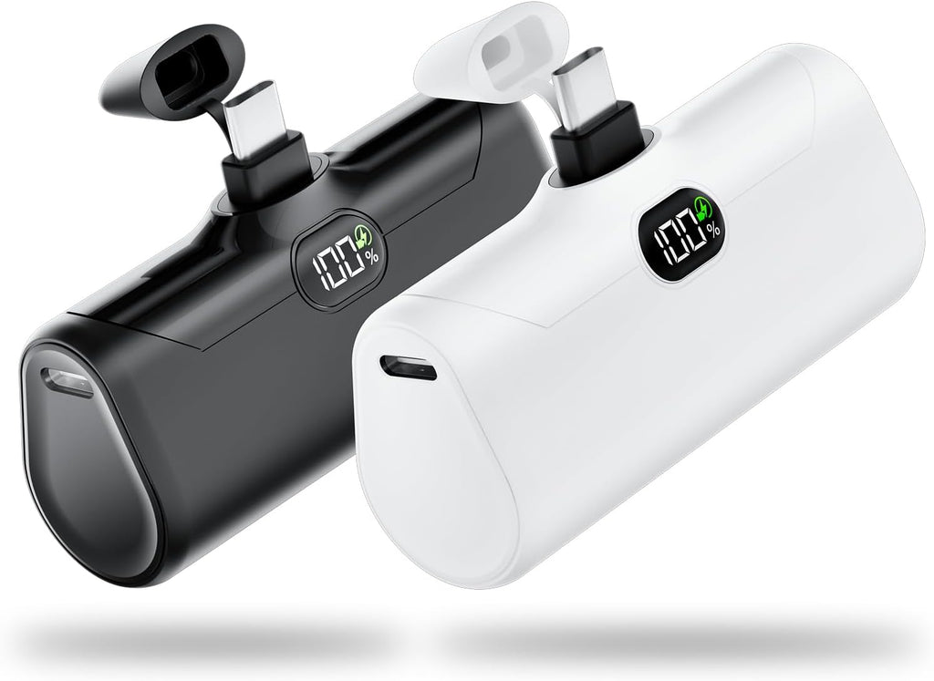 [2 Pack] Mini Portable Charger for iPhone 15,5000mAh Power Bank 20W PD USB C Fast Charging Battery Pack,LCD Display,Compatible with iPhone 15/15 plus/15 pro/15 pro Max,Samsung S23/24 Android Phone