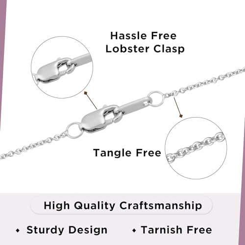 Family Necklace Pendant in Sterling Silver 18" Rolo Chain H85807