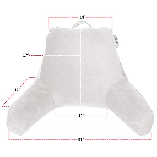 Reading Pillow for Bed, Shredded Memory Foam Back Support with Pockets U8285