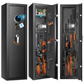 【2024 New】7-8 Rifle Gun Safe Gun Cabinet Fire Resistant with Removable Shelf, Large Unassembled Gun Safes for Home Rifle and Pistols with Silent Mode, Anti-Theft Long Gun Safes for Rifles and Shotguns