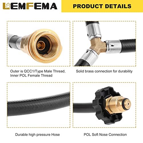 Dual Propane Tank Converter Hose Adapter, Two Way POL Inlet and Regulator Exit X546949