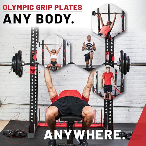 Rubber Coated Olympic Weight Set with Bar and Spring Clips Q432976
