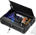 Upgraded 14LB Heavy Duty Biometric Gun Safe for 3-4 Pistols, Quick Access Pistol Safe with USB-C Port and Backlit Digital Keypad, Portable Handgun Safe with Mute Mode for Home Bedside Car