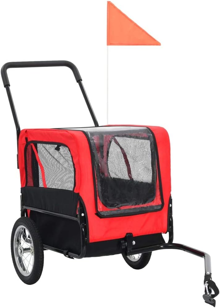 Dog Bike Trailer and Jogging Stroller, Folding Pet Carrier T80544