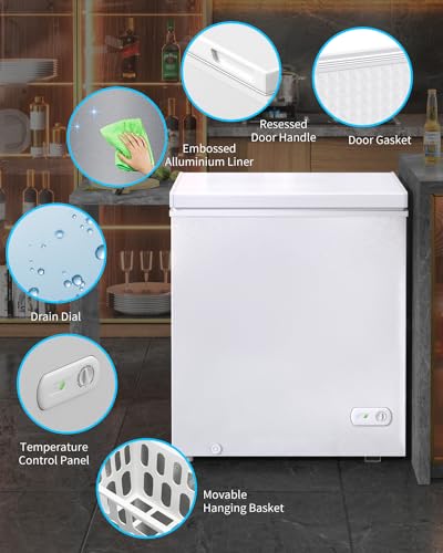 7.0 Cu Ft Chest Freezer with Removable Baskets, Adjustable Temperature O1257