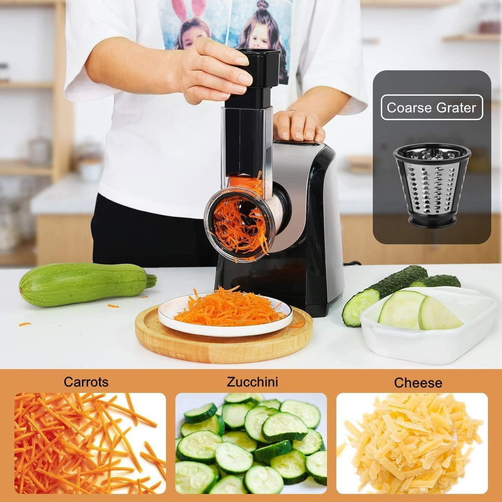 Electric Cheese Grater with One-Touch Control, 150W Kitchen Slicer Shredder K7709