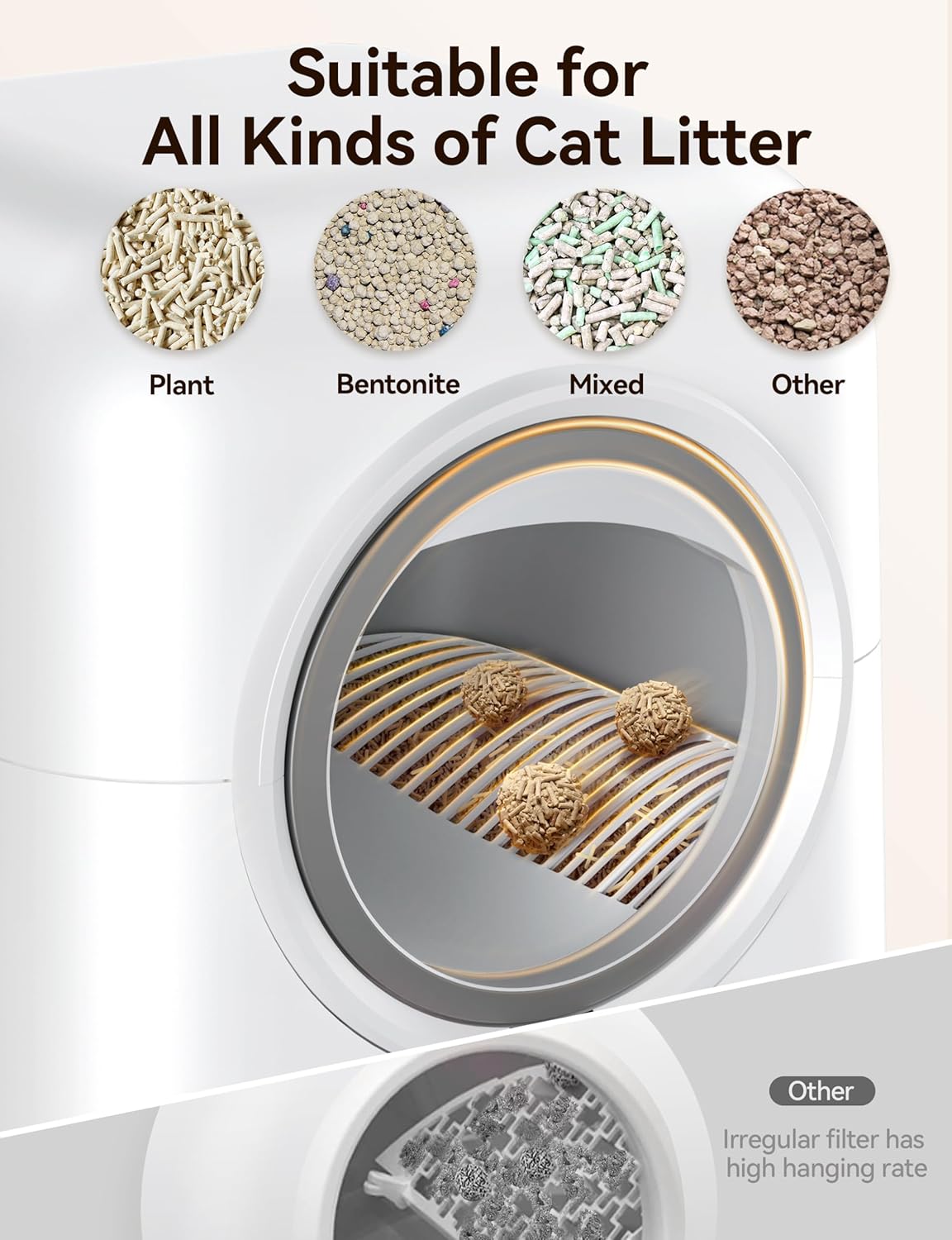 Self-Cleaning Automatic Cat Litter Box for Multi Cats with Odor Removal K9086