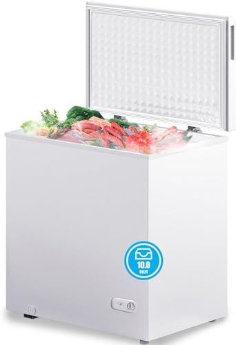 7.0 Cubic Feet Chest Freezer, White Deep Freezer with Removable Baskets, Free Standing Top Open Door Compact Freezer with Adjustable Temperature (7.0 Cu.Ft)
