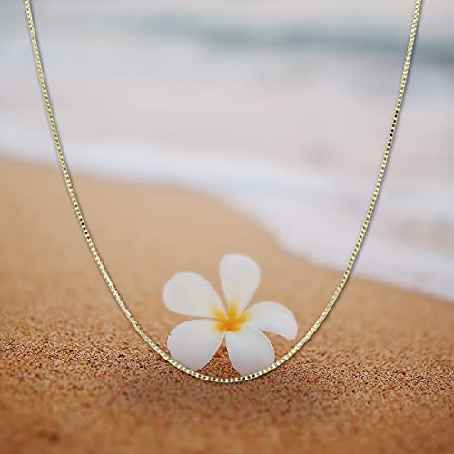 14K Solid Yellow Gold Box Chain Necklace 16"-24" I74555
