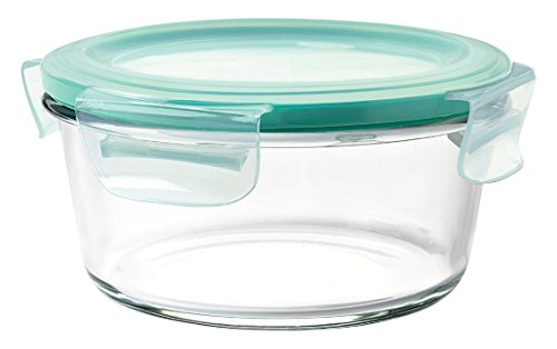 OXO Good Grips 2 Cup Smart Seal Glass Round Food Storage Container, Clear, 1 Count (Pack of 1)