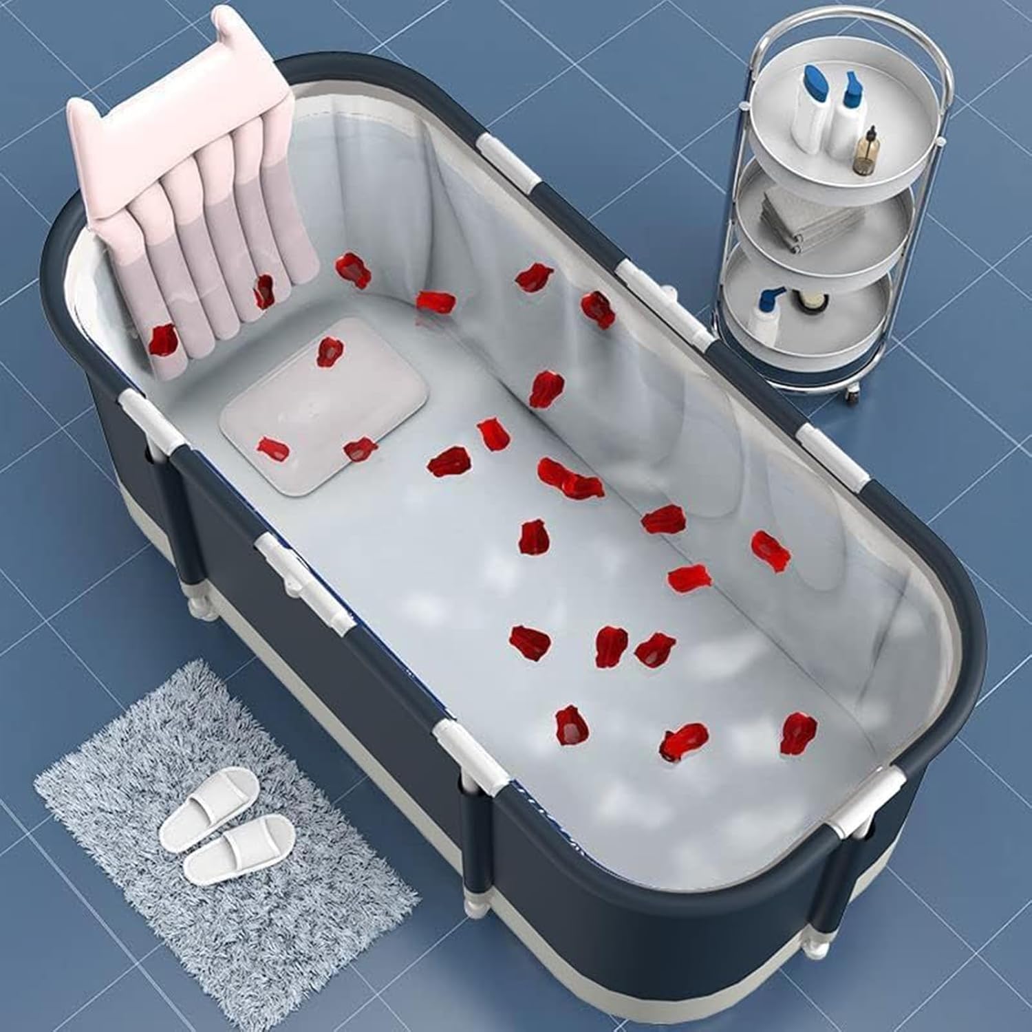 Foldable Portable Bathtub for Adults, Indoor & Outdoor Soaking Tub Y643