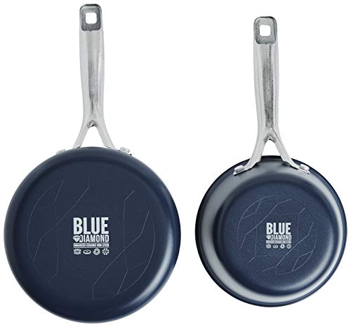Diamond Infused Ceramic Nonstick Saucepan Pot Set, 1 & 2 Quart, Dishwasher Safe C5368