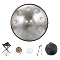 Handpan Drum 9/10/12 Notes 22 inch Handpan Drum 432HZ/440HZ D minor For sound healing, personal meditation, yoga, with soft bag, mallets,Handpan Drum holder, Cleaning cloth(Color:B,Size:10 Note